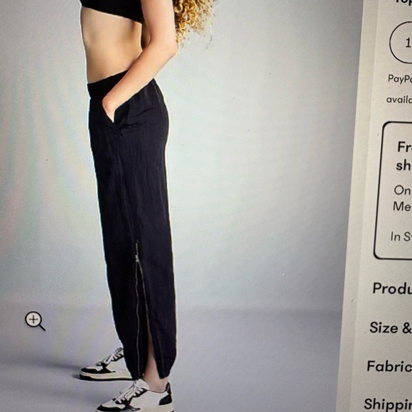 Athleta Black Women's Jogger Pants. Persuit Midrise Zip Jogger - Picture 2 of 4